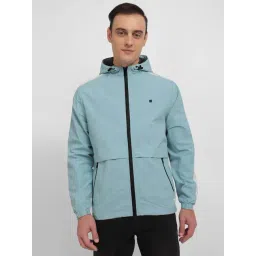 Allen Solly Blue Regular Fit Colour Block Hooded Jacket-picture-43