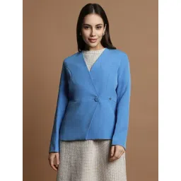 Allen Solly Blue Regular Fit Formal Blazer-picture-45