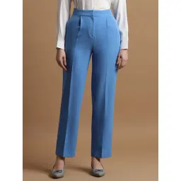 Allen Solly Blue Regular Fit Formal Pants-picture-45