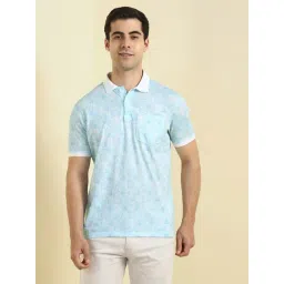 Allen Solly Blue Regular Fit Printed Polo T-Shirt-picture-32