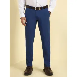 Allen Solly Blue Regular Fit Solid Trousers-picture-19