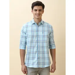 Allen Solly Blue Slim Fit Checks Shirt-picture-38