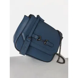 Allen Solly Blue Solid Sling Handbag-picture-34