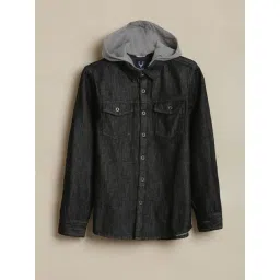 Allen Solly Boys Black Cotton Slim Fit Printed Shirt-picture-22