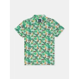 Allen Solly Boys Green Cotton Printed Shirt-picture-27