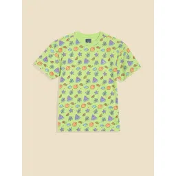 Allen Solly Boys Green Print Crew Neck T-shirt-picture-16