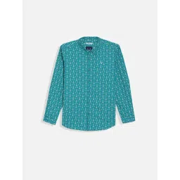 Allen Solly Boys Green Printed Full Sleeves Shirt-picture-40