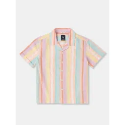 Allen Solly Boys Multicolor Cotton Striped Shirt-picture-27