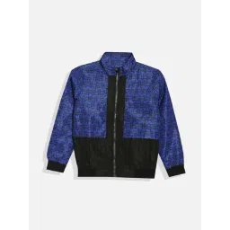 Allen Solly Boys Navy & Black Printed Full Sleeves Jacket-picture-22