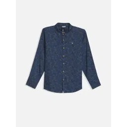 Allen Solly Boys Navy Cotton Print Shirt-picture-13