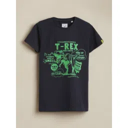 Allen Solly Boys Navy Cotton Regular Fit Graphic Print T-Shirt-picture-39