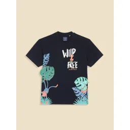 Allen Solly Boys Navy Cotton Regular Fit Graphic T-shirt-picture-36