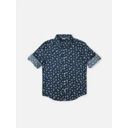 Allen Solly Boys Navy Printed Full Sleeves Shirt-picture-40