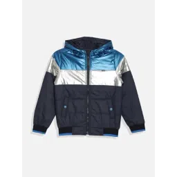 Allen Solly Boys Navy Self Full Sleeves Jacket-picture-30