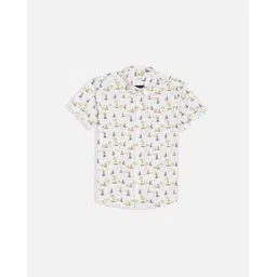 allen solly Boys Printed Regular Fit Shirt with Spread Collar-picture-10