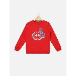 Allen Solly Boys Red Color Block Full Sleeves Sweatshirt-picture-25