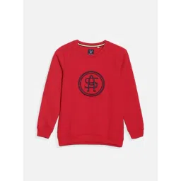 Allen Solly Boys Red Cotton Embroidery Full Sleeves Sweatshirt-picture-18
