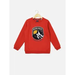 Allen Solly Boys Red Embroidery Full Sleeves Sweatshirt-picture-16