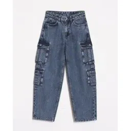 allen solly Boys Relaxed Fit Jeans with Cargo Pockets-picture-22