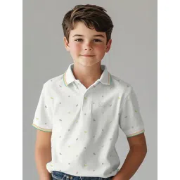 Allen Solly Boys White Cotton Printed T-Shirt-picture-40
