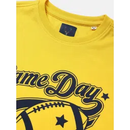 Allen Solly Boys Yellow Cotton Printed T-Shirt image 3