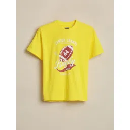 Allen Solly Boys Yellow Cotton Regular Fit Graphic Print T-Shirt-picture-40