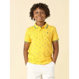 Allen Solly Boys Yellow Cotton Regular Fit Printed T-Shirt-picture-14