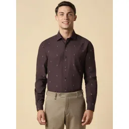 Allen Solly Brown Cotton Slim Fit Printed Shirt-picture-21