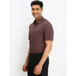 Allen Solly Brown Cotton Slim Fit Printed Shirt image 3