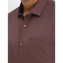 Allen Solly Brown Cotton Slim Fit Printed Shirt image 4