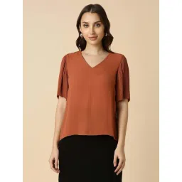 Allen Solly Brown Plain Top-picture-17