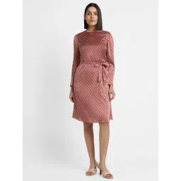 Allen Solly Brown Printed A-Line Dress-picture-36