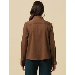 Allen Solly Brown Regular fit Solid Shirt image 2