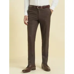 Allen Solly Brown Slim Fit Trousers image 1