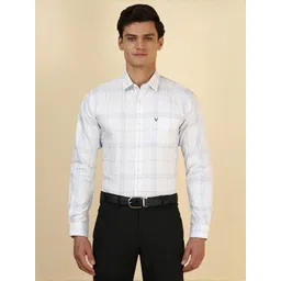 Allen Solly Checked Spread Collar Slim Fit Formal Pure Cotton Shirt-picture-41