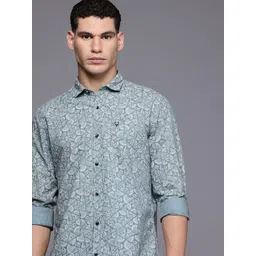 Allen Solly Custom Slim Fit Abstract Printed Pure Cotton Casual Shirt-picture-15
