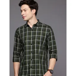 Allen Solly Custom Slim Fit Checked Pure Cotton Casual Shirt-picture-19