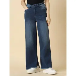 Allen Solly Dark Blue Cotton Regular Fit Mid Rise Jeans-picture-45