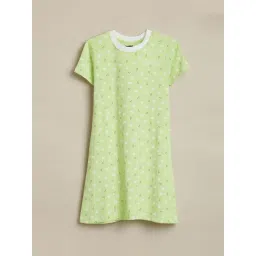 Allen Solly Girls Green Cotton Printed Dress-picture-20