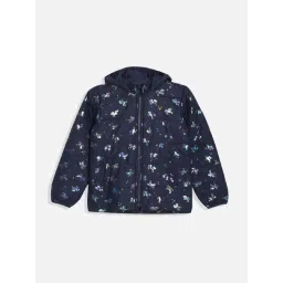 Allen Solly Girls Navy Printed Full Sleeves Jacket-picture-28