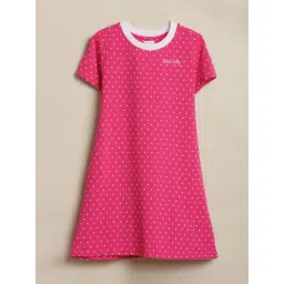 Allen Solly Girls Pink Cotton Printed Dress-picture-36