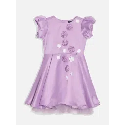 Allen Solly Girls Purple Cotton Embellished Dress-picture-18