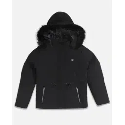 allen solly Girls Quilted Hooded Jacket with Zip Closure-picture-49
