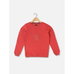 Allen Solly Girls Red Embellished Full Sleeves Sweatshirt-picture-12
