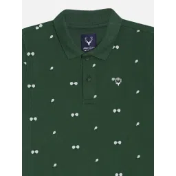Allen Solly Green Cotton Regular fit Print T-shirt image 3