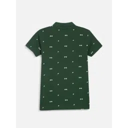 Allen Solly Green Cotton Regular fit Print T-shirt image 2