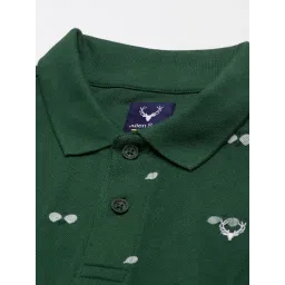 Allen Solly Green Cotton Regular fit Print T-shirt image 4