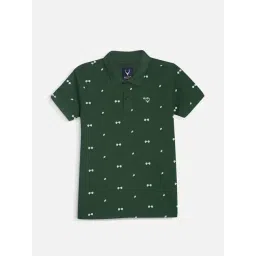 Allen Solly Green Cotton Regular fit Print T-shirt image 1