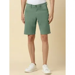 Allen Solly Green Cotton Regular Fit Shorts-picture-19