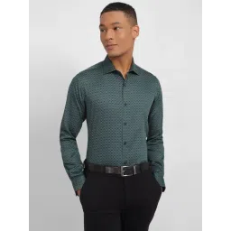 Allen Solly Green Cotton Slim Fit Printed Shirt-picture-41